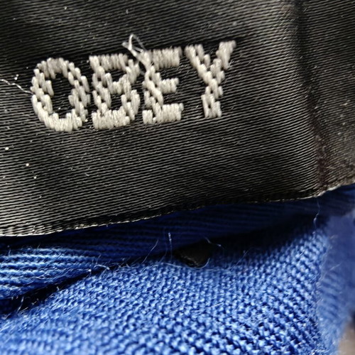 Obey Jockey Snapback Hat like new, adjustable, blue and red