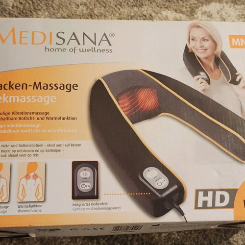 Neck massager used with adjustable intensity and heat function