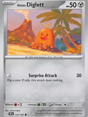 Alolan Diglett колекционерска Pokemon карта нова x2