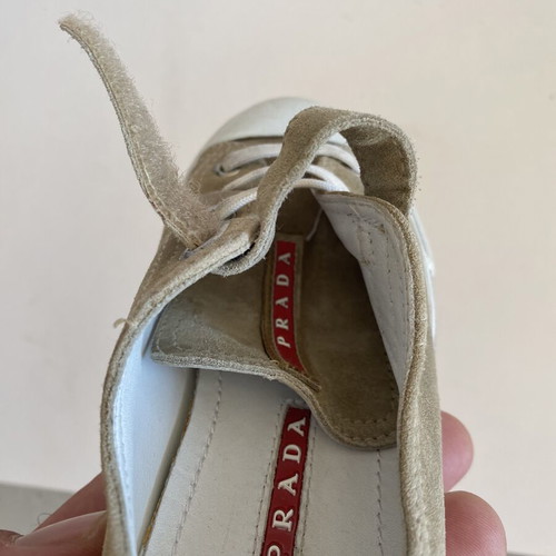 Prada children's suede sneakers used, size 26, beige