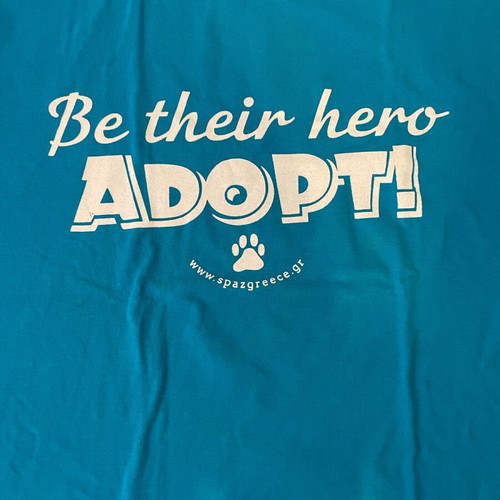 SPAZ Adopt! animal rescue t-shirt XS turquoise like new
