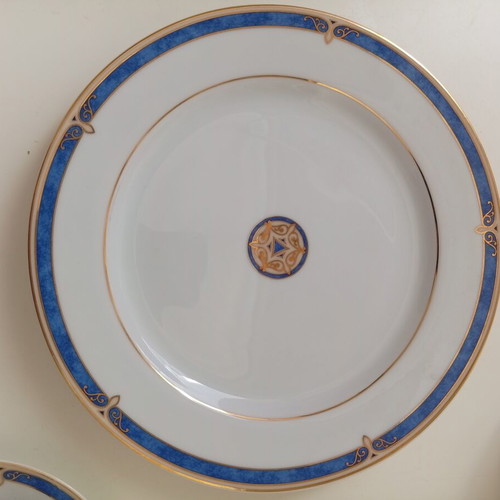 Limoges Bernardaud Calypso Bleu coffee set new, 5 pieces
