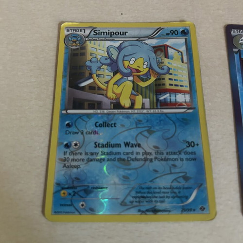 Pokemon cards used, set of 3 rare holographic with special stamp