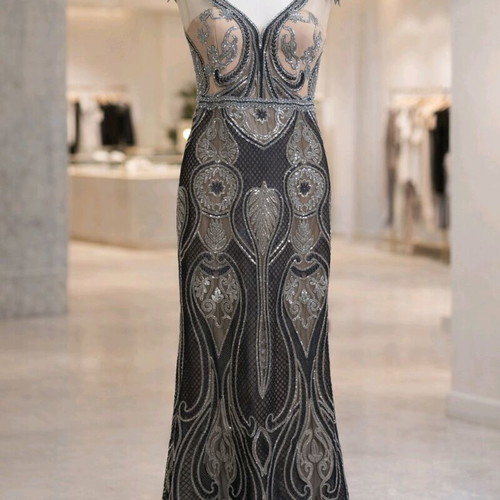Efi Fashion Company tailored dress like new, mermaid style with sequins