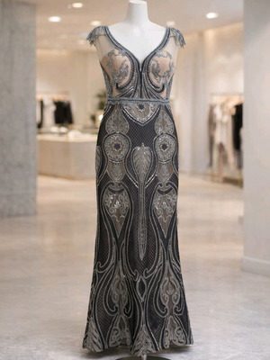 Efi Fashion Company tailored dress like new, mermaid style with sequins