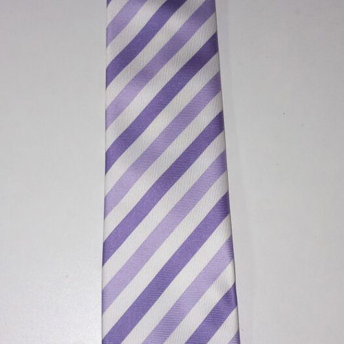 Antonio Billano handmade Italian tie new, silk white and purple