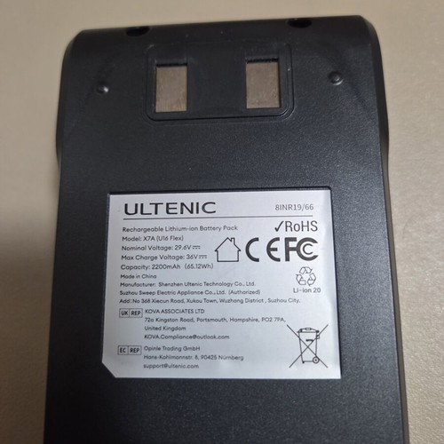 Ultenic U16 Flex rechargeable lithium-ion battery for vacuum cleaner X7A model
