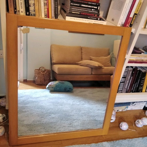 Mirror used 80x90 with solid wood light color
