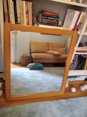 Mirror used 80x90 with solid wood light color