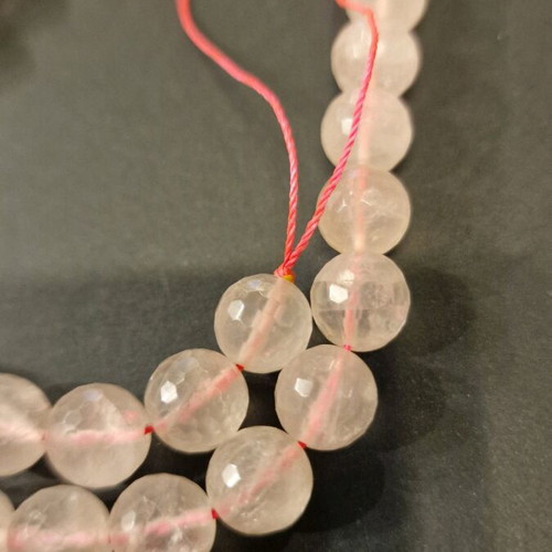 Rose quartz faceted semi-precious stones 10mm, pack of 40