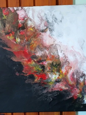 Painting on canvas 39x39 new, pouring technique