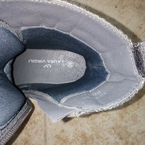 Silver ankle boots size 39 like new