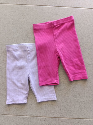Sinsay cycling leggings set of 2, like new, size 122 cm, pink and purple
