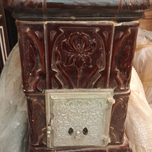 Porcelain stove used, antique, 100 years old, decorative