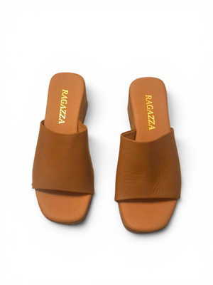 Ragazza Leather Mules new, camel color