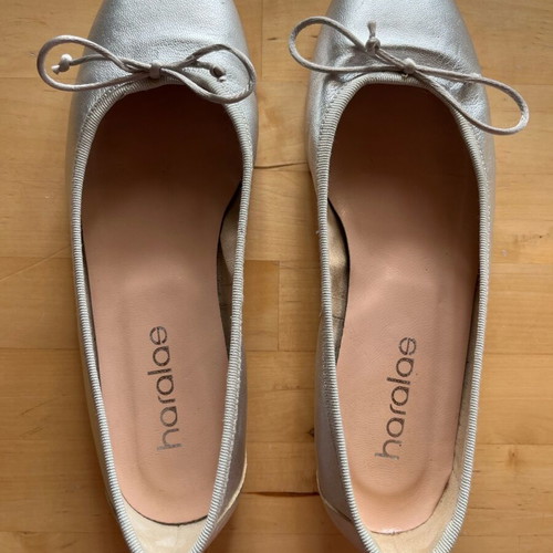 Haralas silver leather ballerinas size 36 used