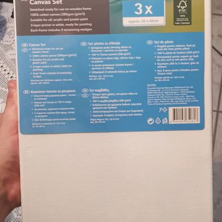 Set of 3 canvases 20x60 cm new, ready to use