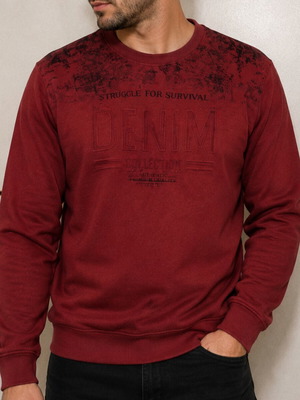 Denim long-sleeve men's shirt size L like new, red