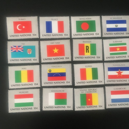 United Nations Flags Stamps 1980 set of 16 new