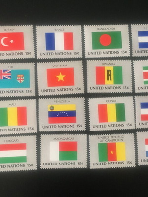United Nations Flags Stamps 1980 set of 16 new