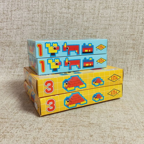 EPA #1 x 2 and EPA #3 Tektos x 2 vintage set of 4 new Greek toys
