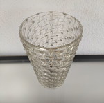 Glass vase transparent with embossed design new