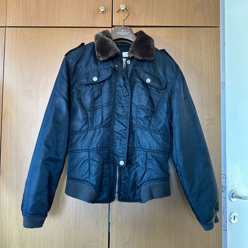 Vintage bomber Sisley size Medium black and brown like new