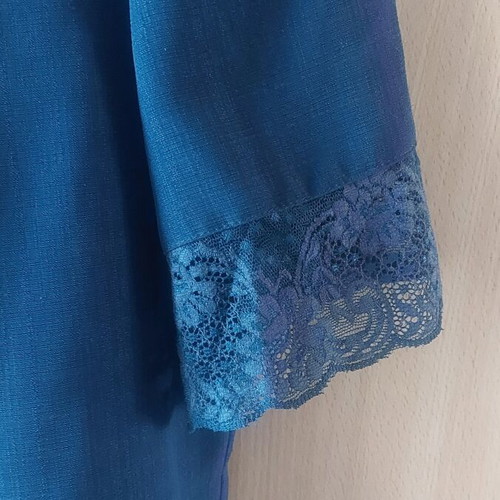 Vintage women's summer suit like new, blue with lace details