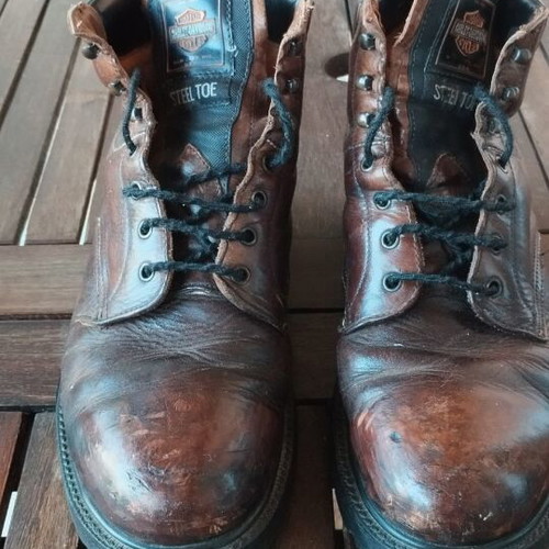 Harley-Davidson Vintage Steel Toe Leather Boots used, EU 46 US 11.5, brown