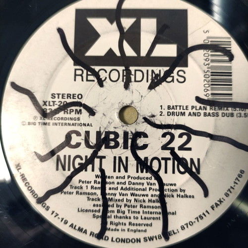 Cubic 22 Night In Motion 12'' Vinyl Maxi Single used, electronic