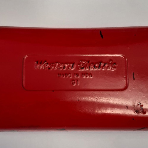 Western Electric red telephone used, 1960s-1970s