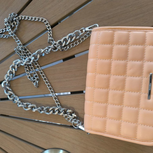 Bershka Mini Crossbody Bag with Chain, Like New, Salmon Color