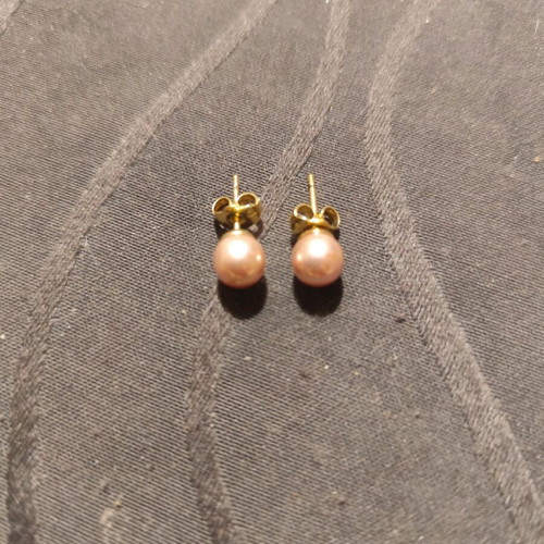 Earrings with pink pearls 925 silver like new