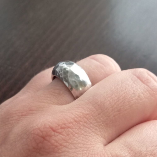 Silver ring 950 handmade, forged, like new, size 56-57