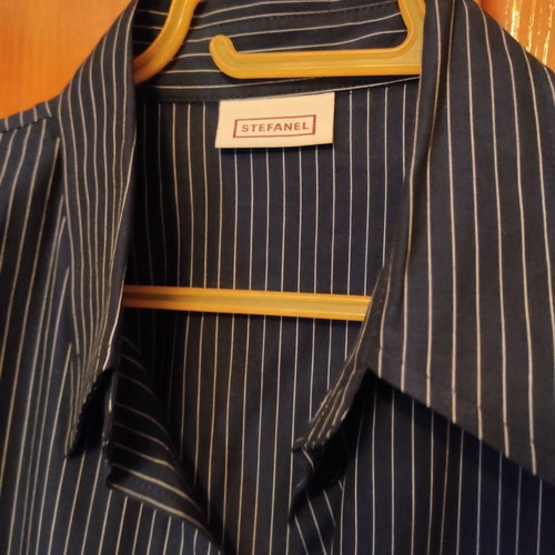 Stefanel shirt blue with white stripes like new, size M
