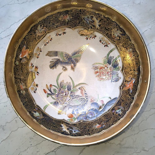 Royal Satsuma Chinese platter used, porcelain 26 cm