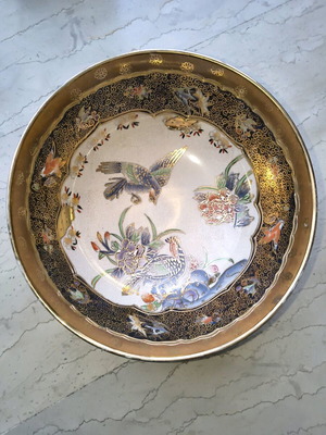 Royal Satsuma Chinese platter used, porcelain 26 cm