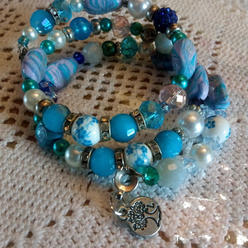 Boho handmade blue bracelet new