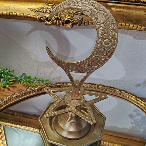 Vintage brass desktop decoration Crescent and Star