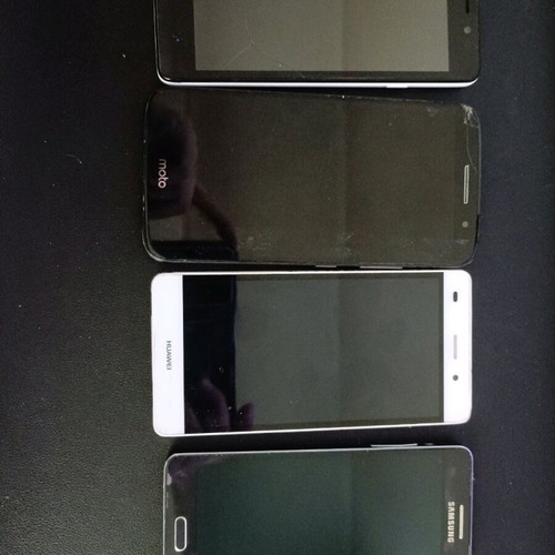 Smartphones used, pack of 4, ZTE Motorola Huawei Samsung