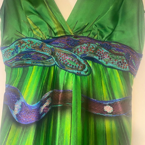 Gizia silk dress used, multicolor, size S