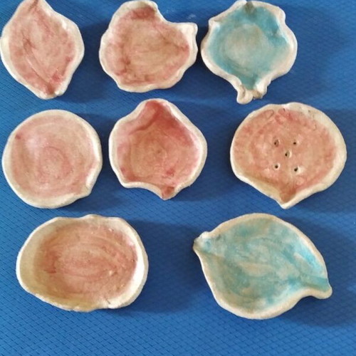 Ceramic soap dishes handmade new, set of 11 pieces