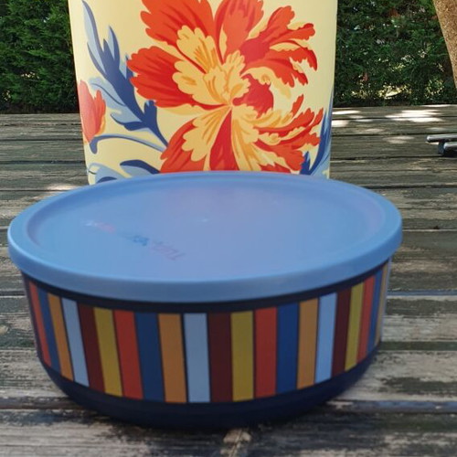 Tupperware floral set of 3 airtight containers, new