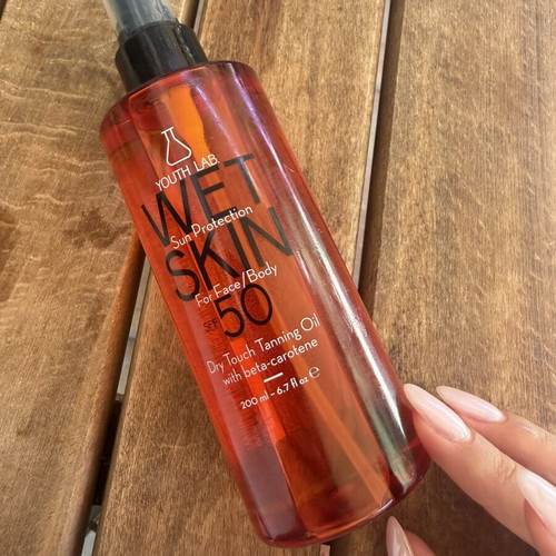 Youth Lab Wet Skin Dry Oil Sunscreen SPF 50 new with beta-carotene