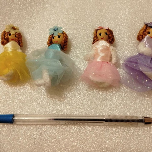 Mini handmade dolls new, set of 4 pieces