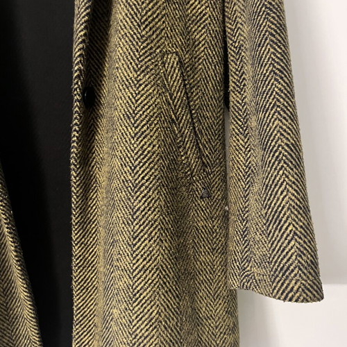 Funky Buddha coat like new, oil and black herringbone pattern, size S