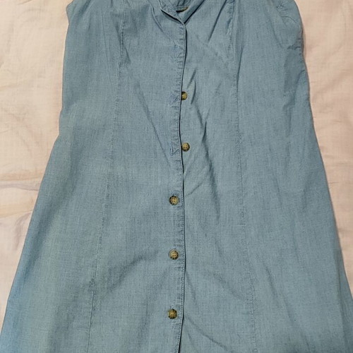Vero Moda denim mini dress Small with straps, blue