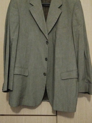 Men's jacket used, gray, size L with small sleeve tear