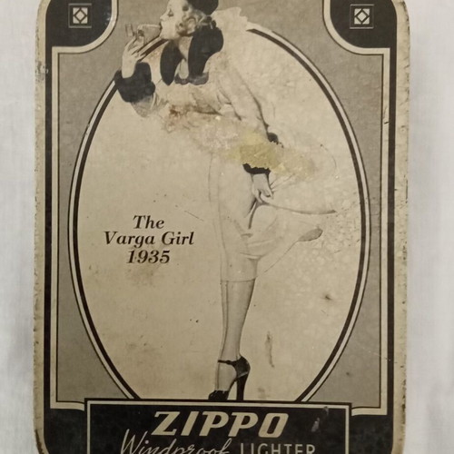 Zippo ''The Varga Girl 1935'' empty collectible metal lighter box used