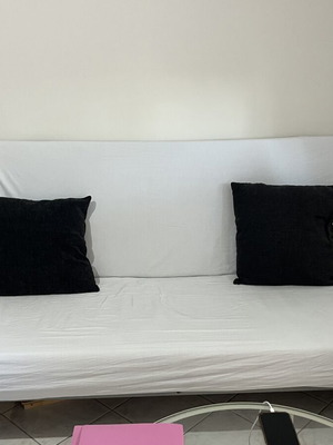 Three-seater sofa bed used, 1.80 x 0.90 m